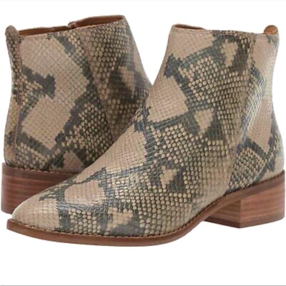 Lucky Brand EUC Snakeskin Leather Ankle Booties - Picture 6 of 6